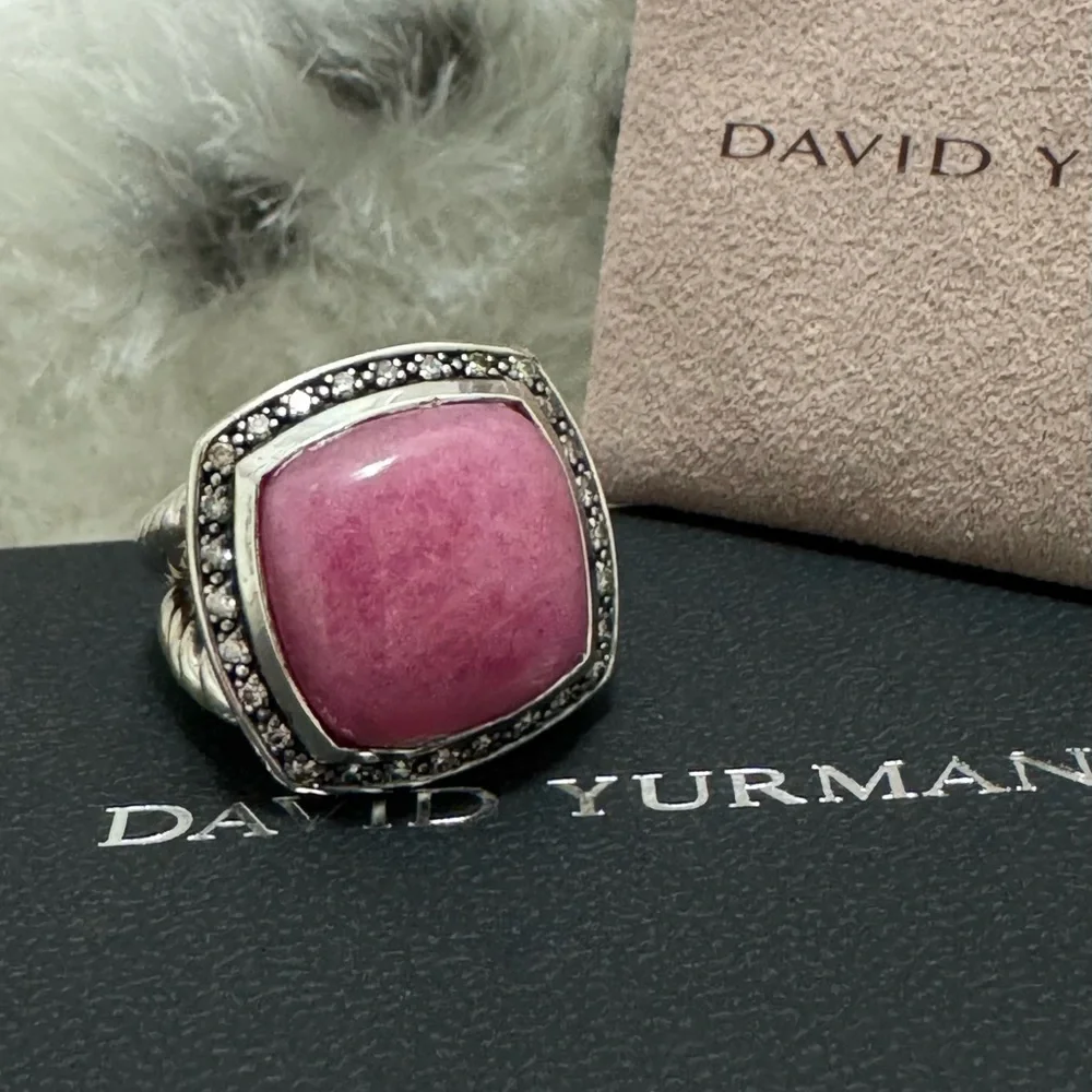 David Yurman Moonlight Ice Rhodolite Diamond Albion Ring